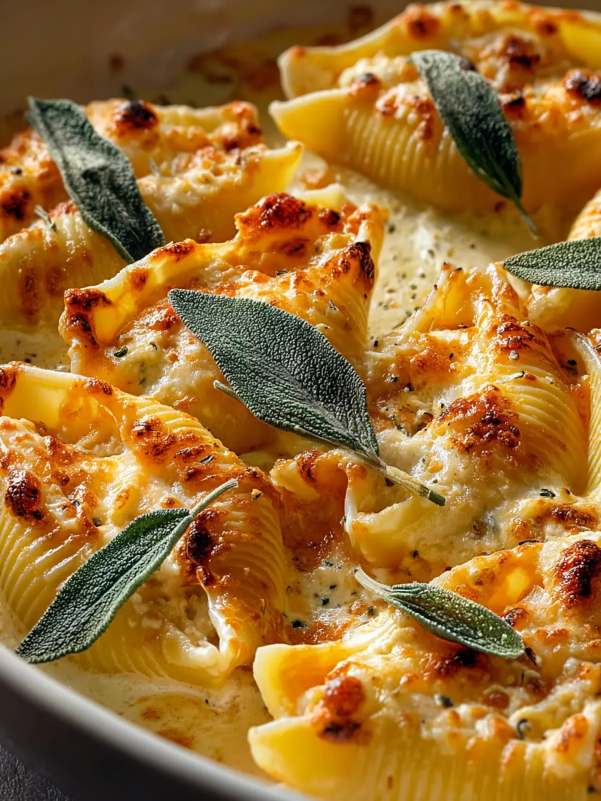 Pumpkin Gouda Stuffed Shells with Sage Alfredo Sauce Recipe First Image