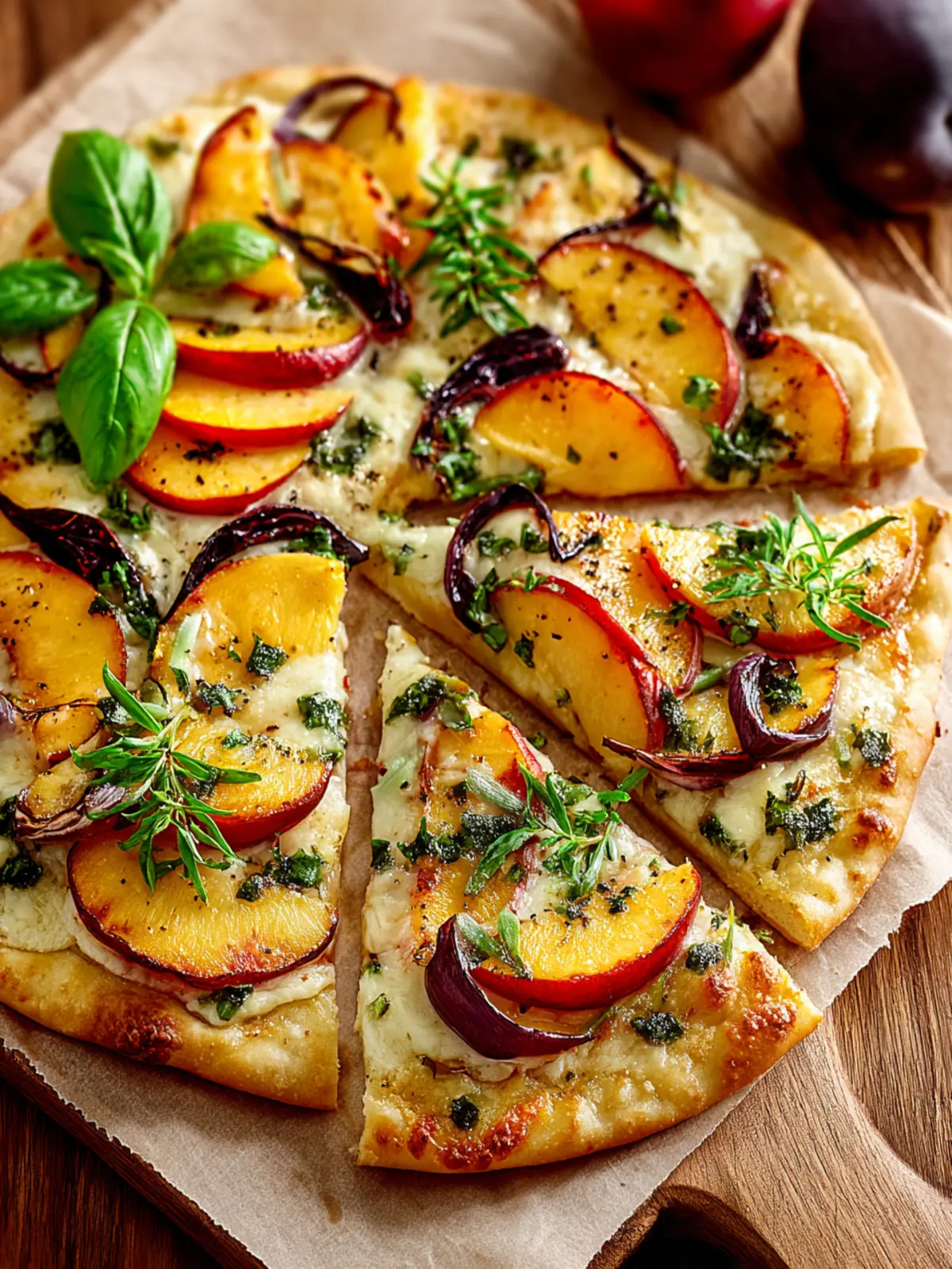 Peach Brie Flatbread Recipe First Image