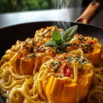 Pumpkin Alfredo Pasta Cauldrons First Image
