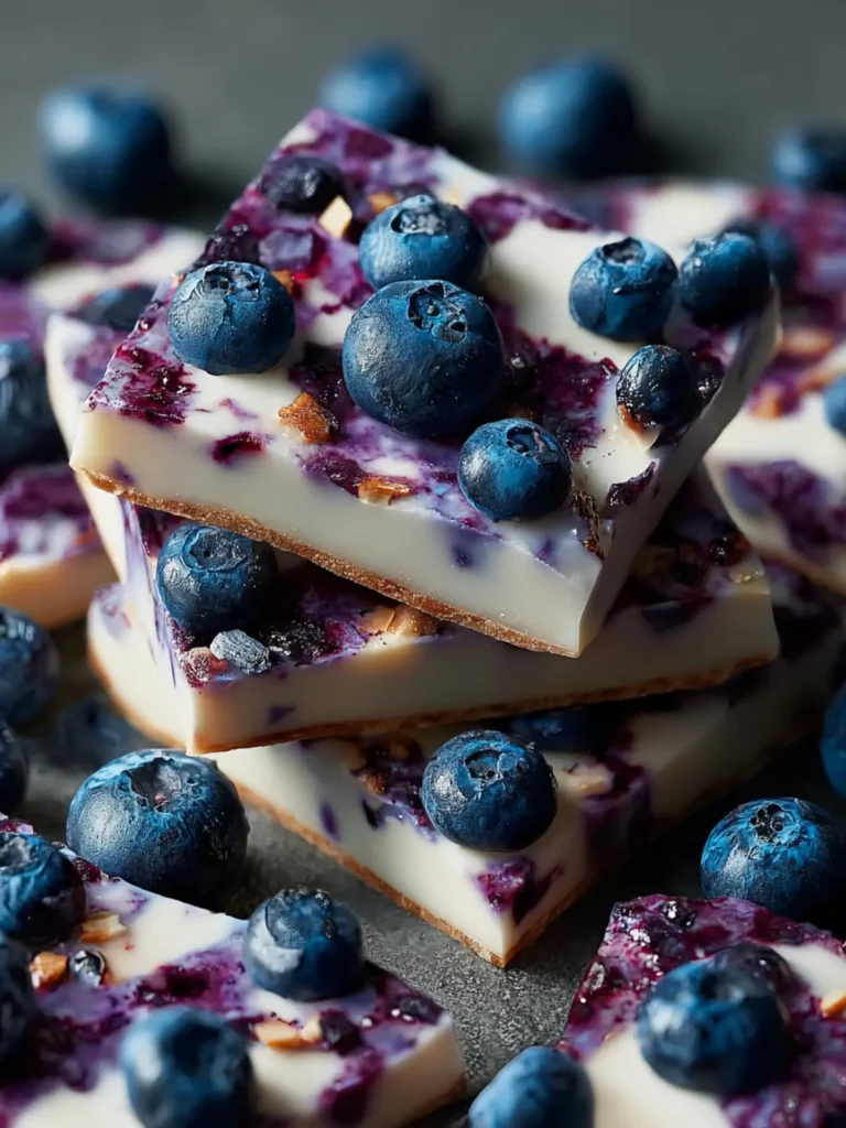 Blueberry Frozen Cottage Cheese Bark First Image