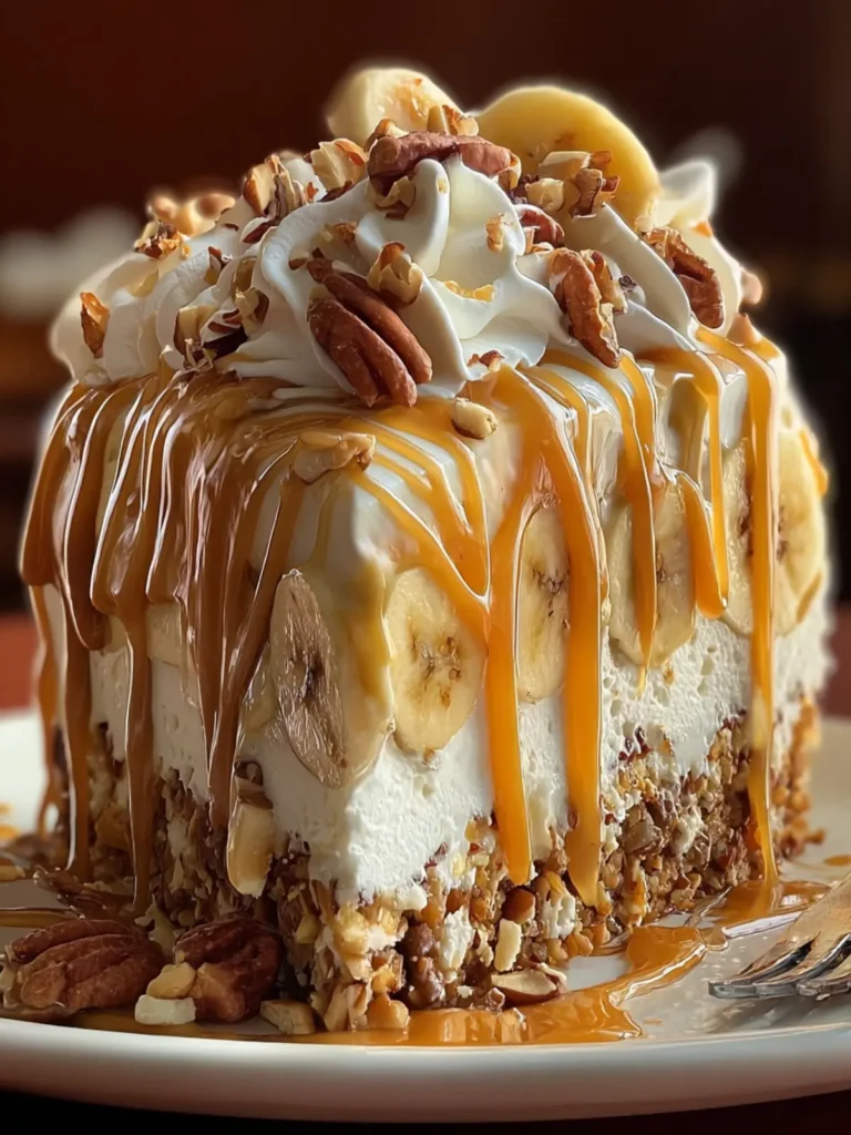 Banana Pecan Caramel Ice Cream Cake First Image