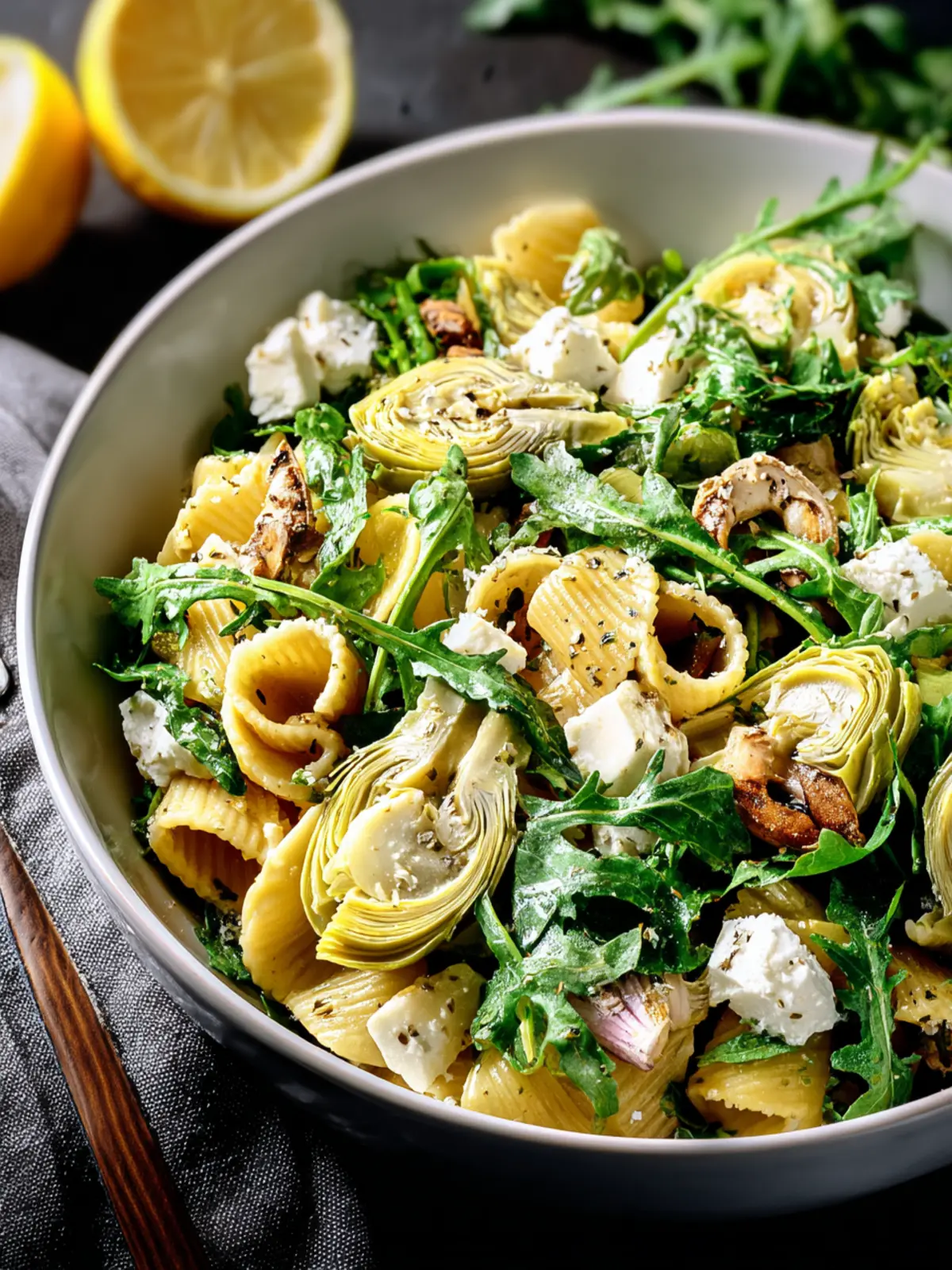 Lemon Artichoke Arugula Pasta Salad First Image