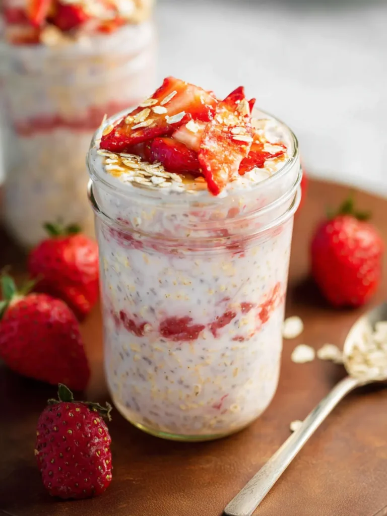 Protein Strawberry Cheesecake Overnight Oats First Image