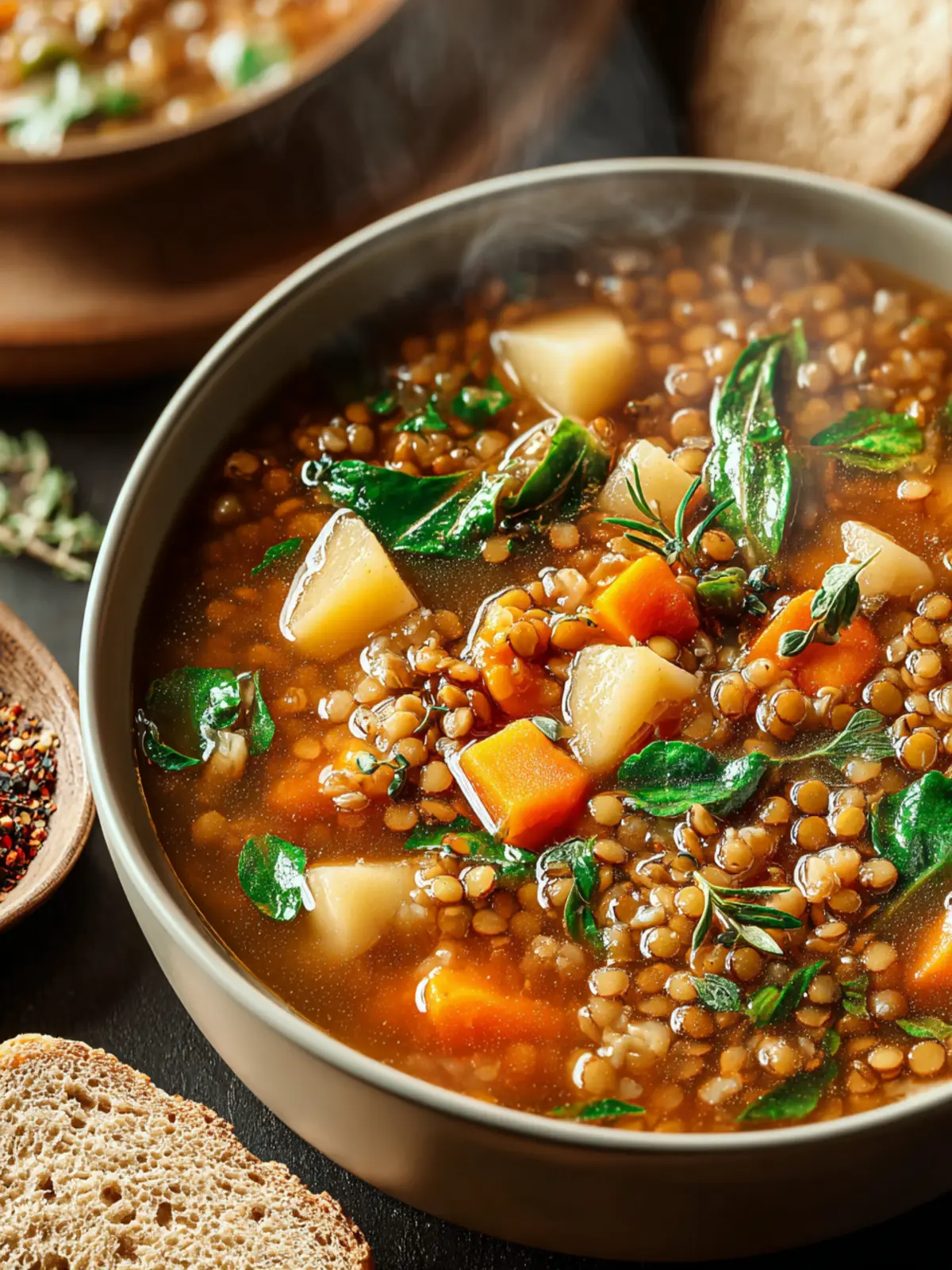 Hearty Vegetable Soup with Barley and Lentils Recipe First Image