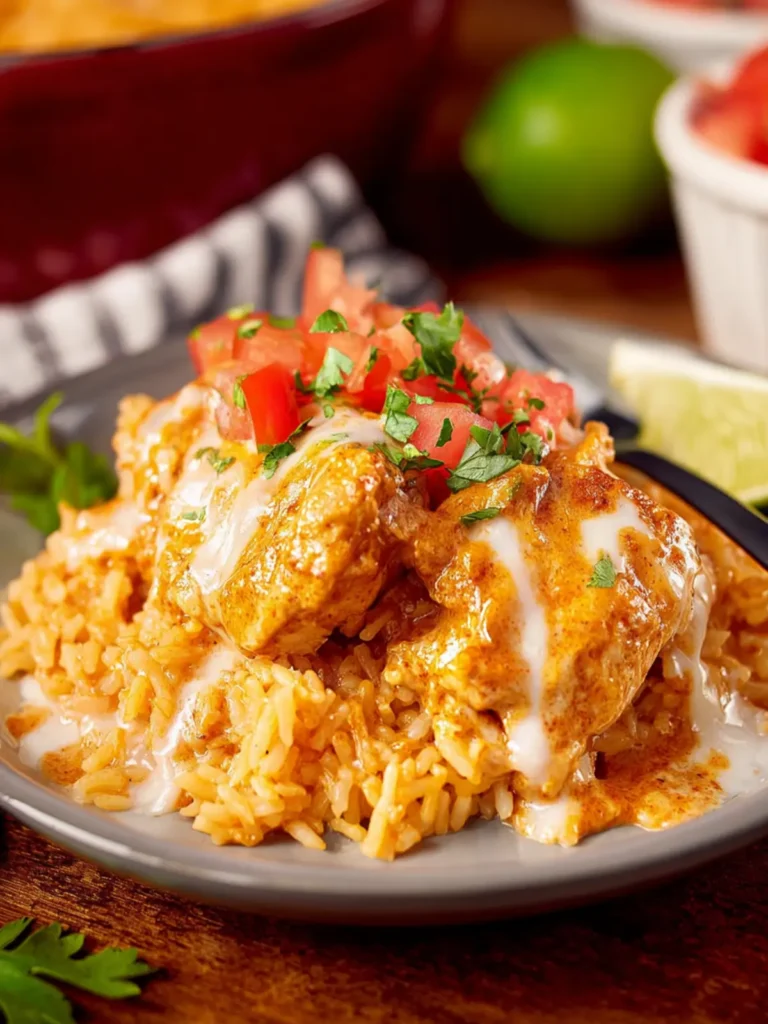 Crock Pot Queso Chicken and Rice First Image