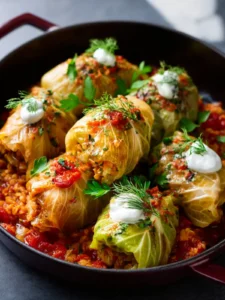 Lentil and Rice Stuffed Cabbage Rolls First Image