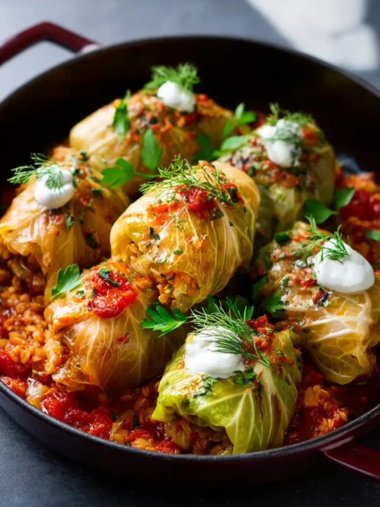 Lentil and Rice Stuffed Cabbage Rolls First Image