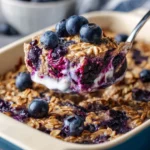 Blueberry Baked Oatmeal with Greek Yogurt First Image