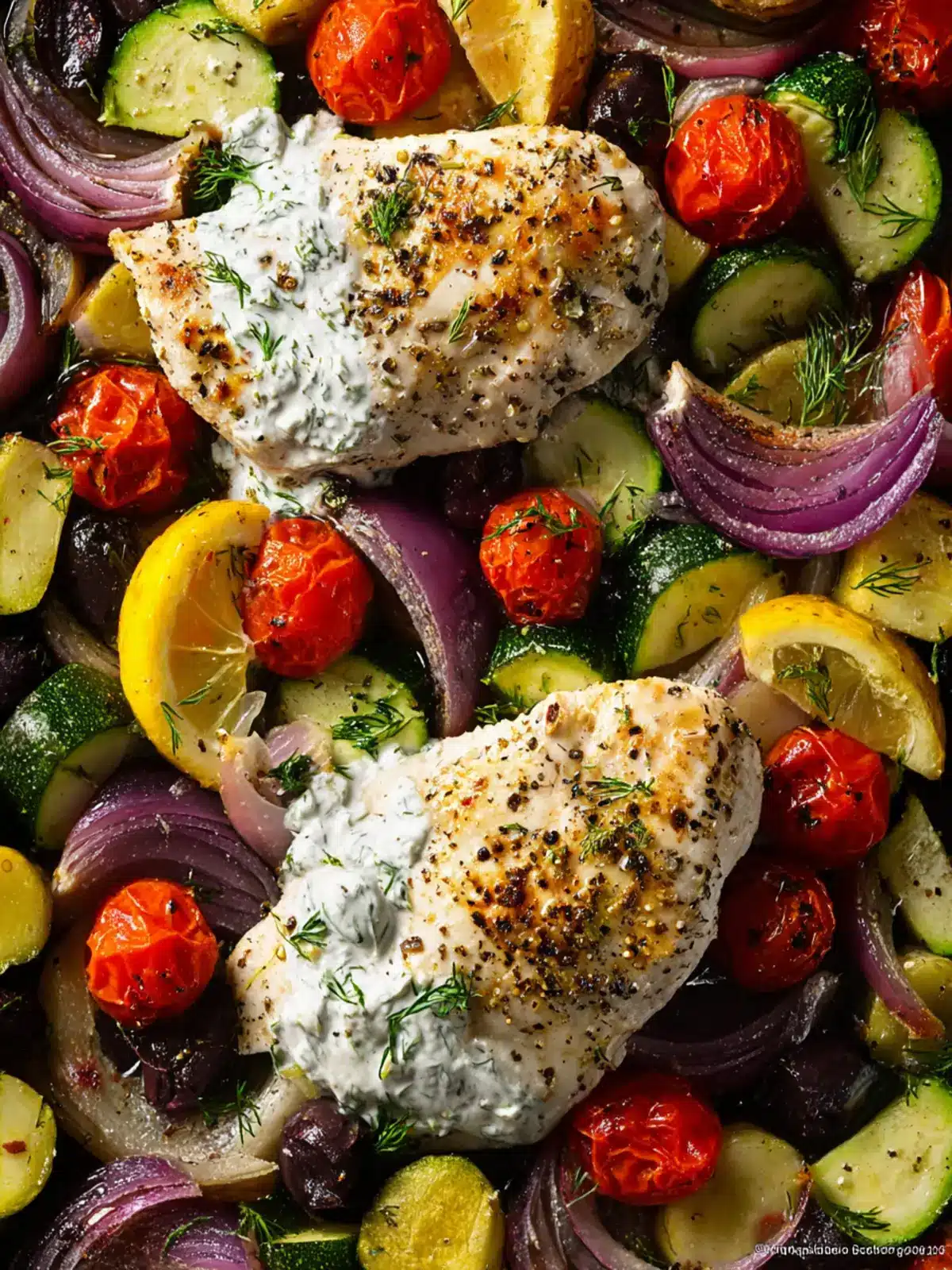 Sheet Pan Tzatziki Chicken First Image