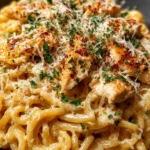 Crockpot Garlic Parmesan Chicken Pasta First Image