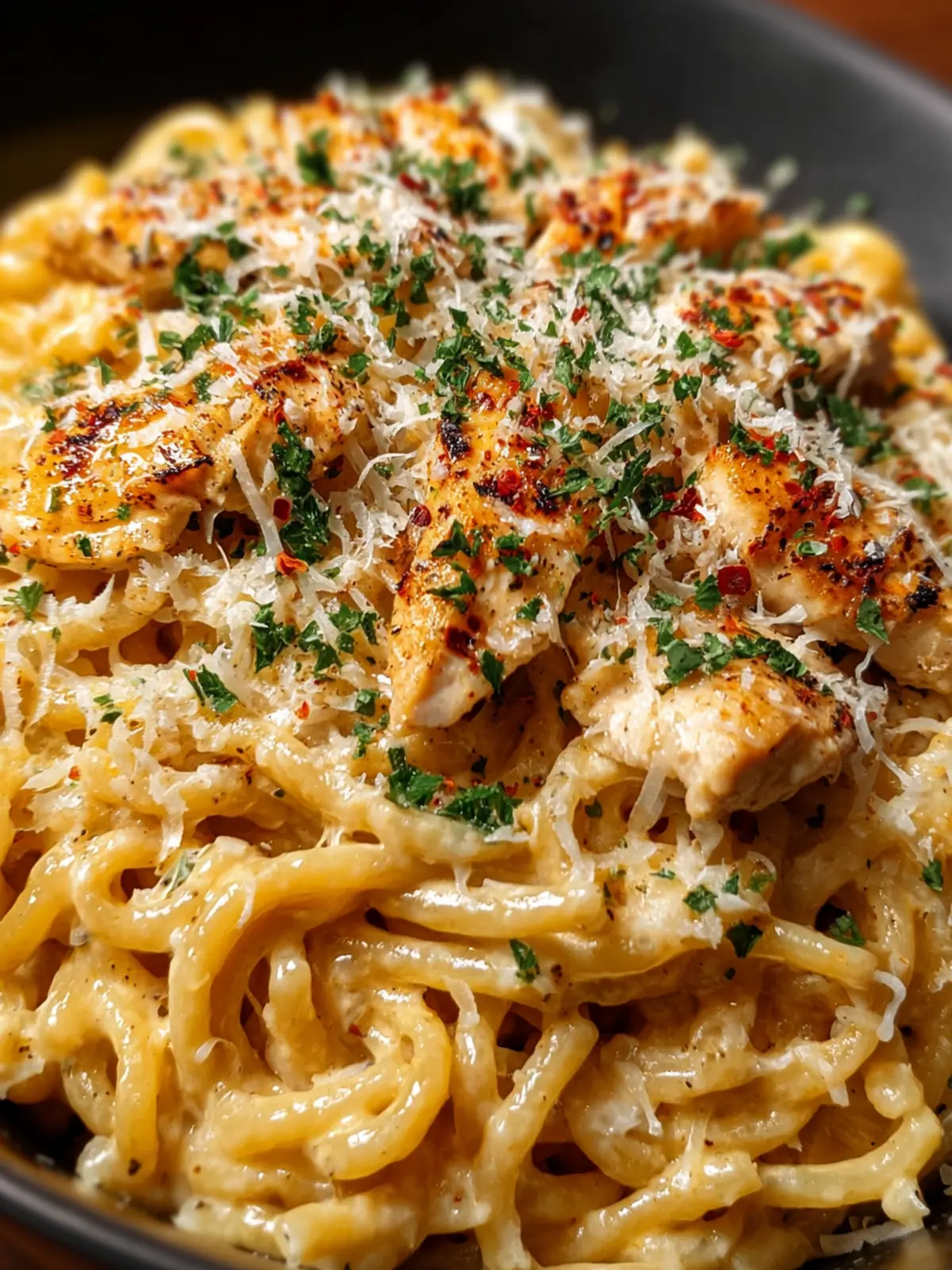 Crockpot Garlic Parmesan Chicken Pasta First Image