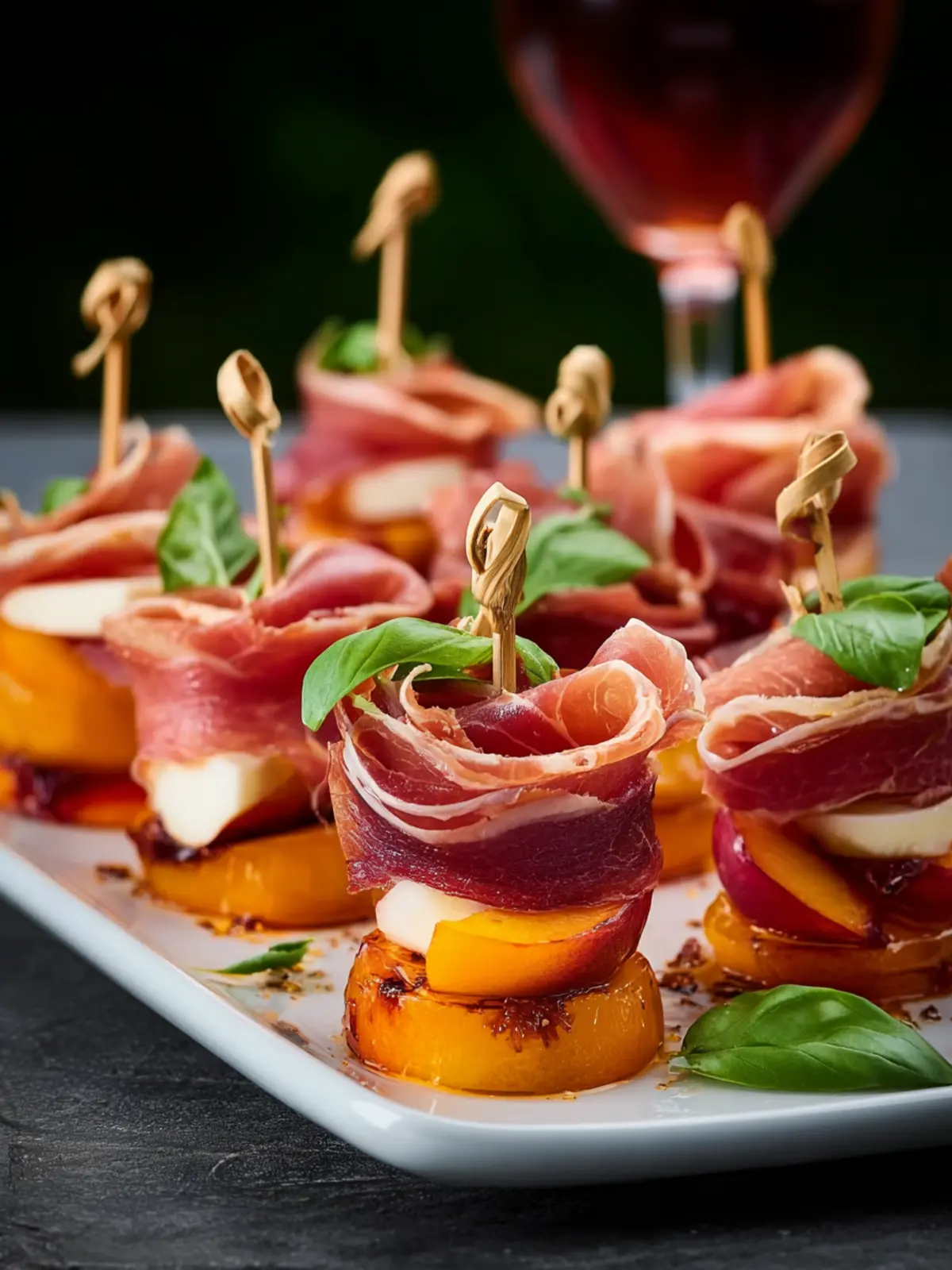 Elegant Prosciutto and Pickled Peach Appetizer Skewers Bliss