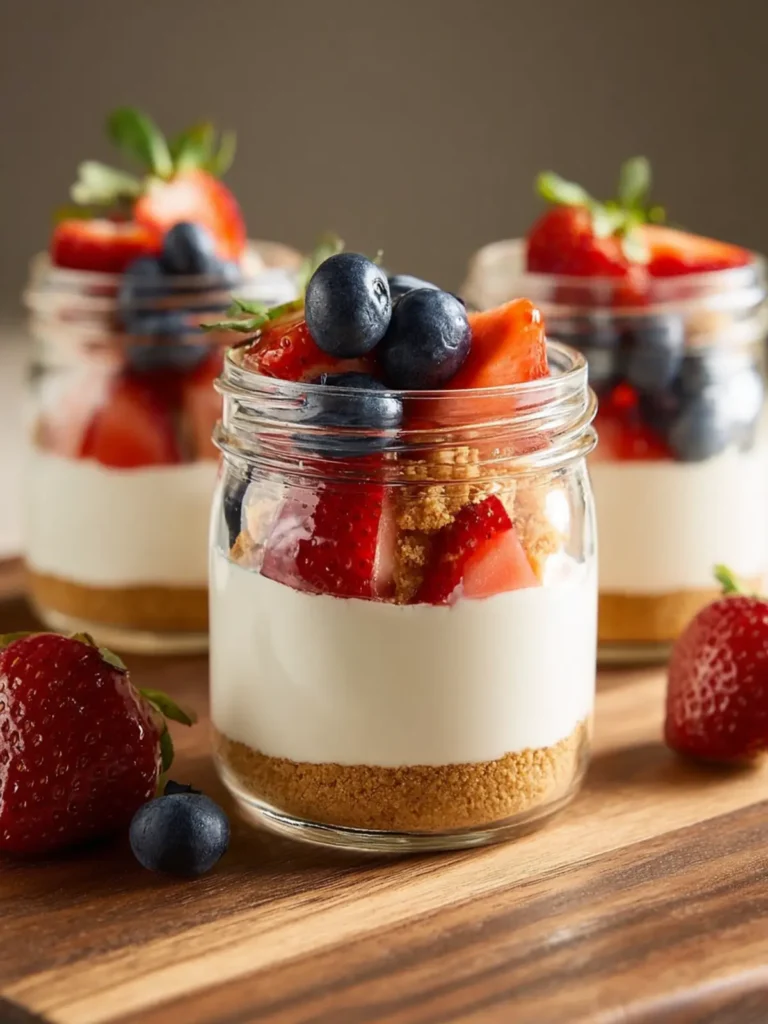 Healthier No-Bake Cheesecake in a Jar First Image
